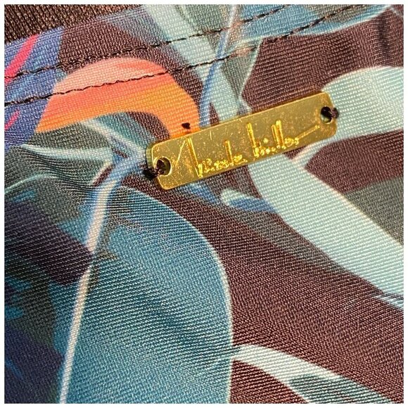 Nicole Miller Studio NWT $98 Green Floral Twist-Accent Peplum Tankini Set Size S - Picture 5 of 9